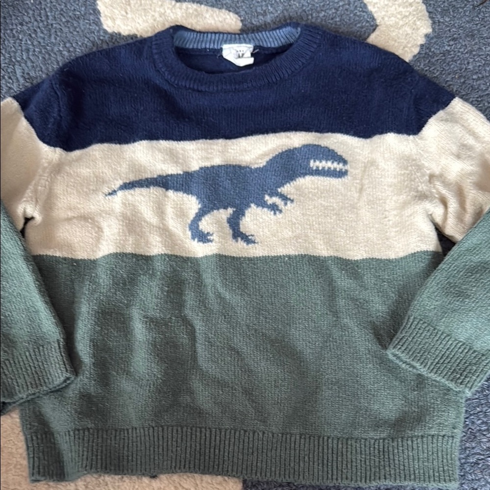 GAP Crewneck Sweater Blue and Green Color-Blocked Design